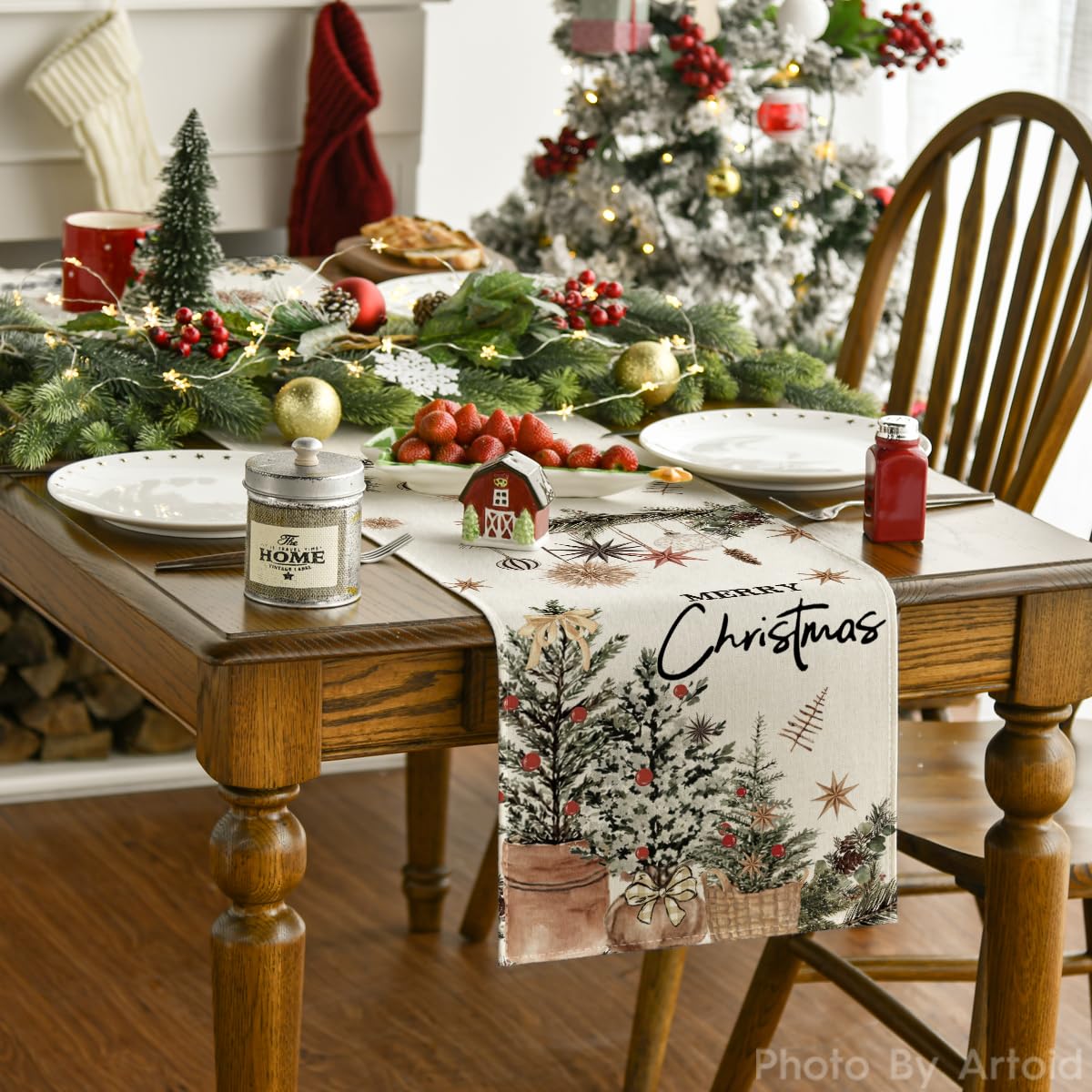 Artoid Mode table runner is durable and machine washable for busy homes