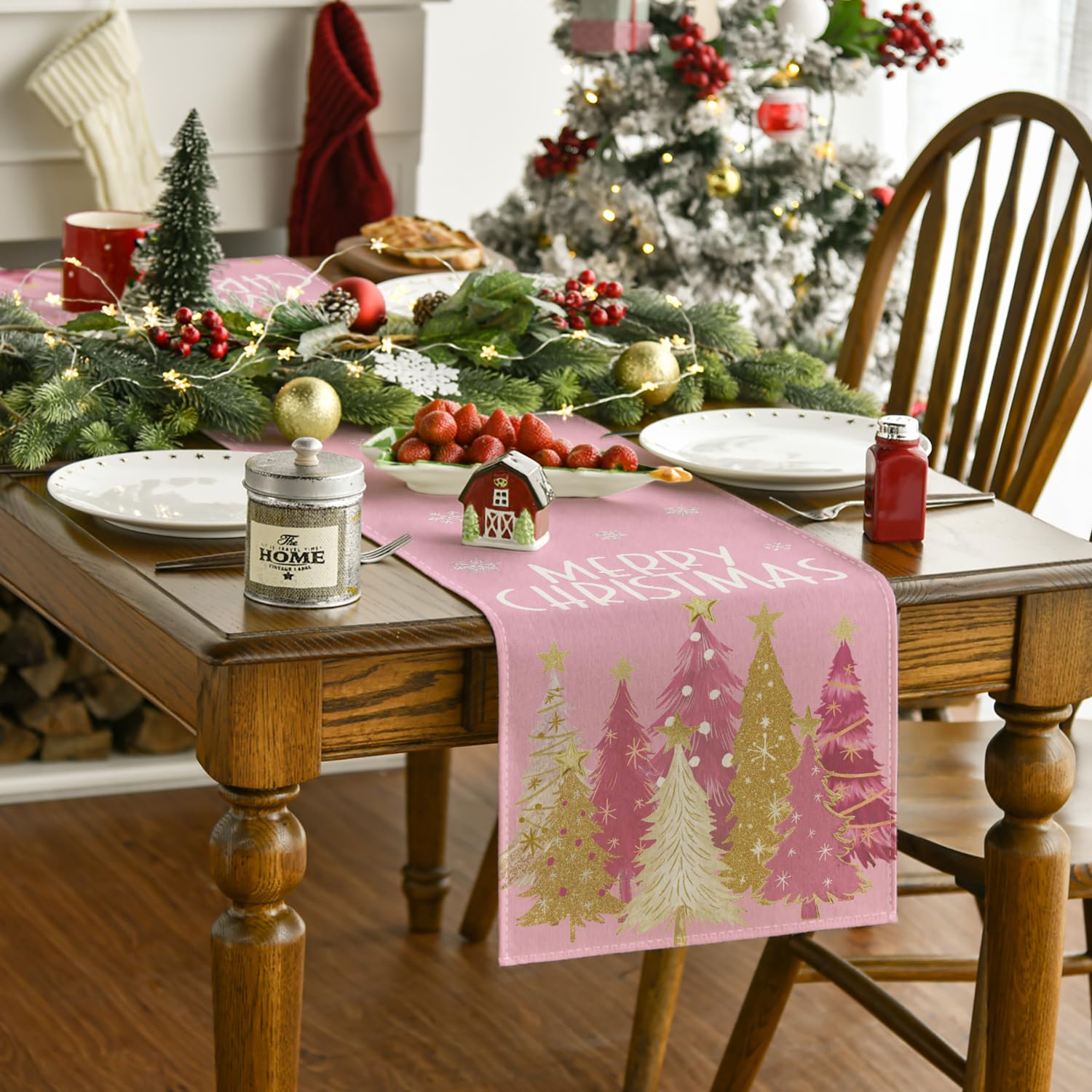 Artoid Mode pink patterned runner close-up showing vibrant print