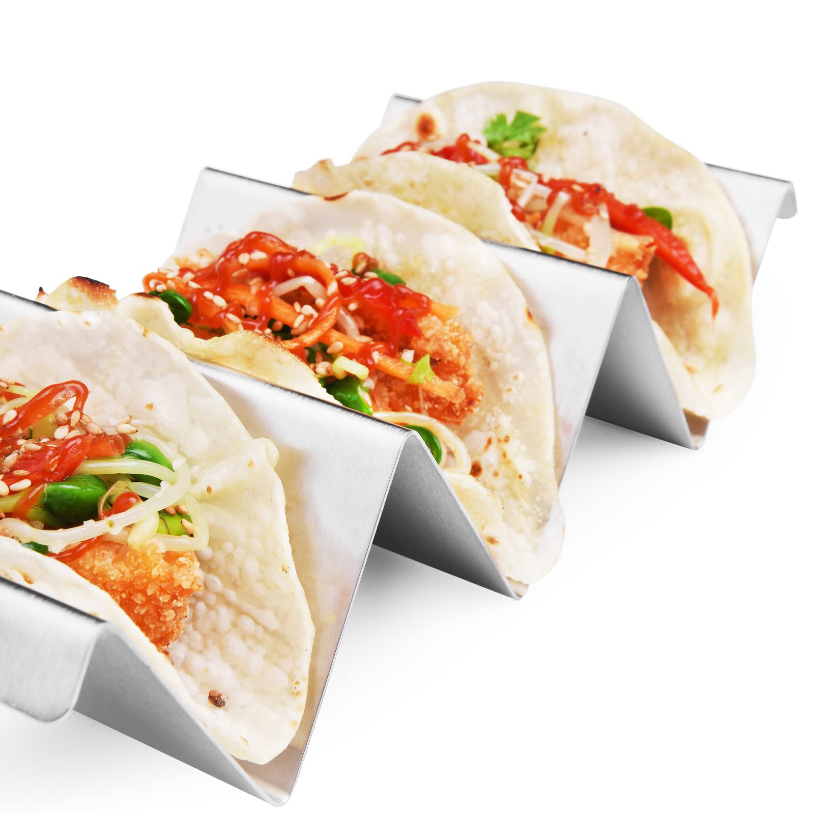 ARTTHOME taco rack is oven-safe for heating tacos directly in the rack.