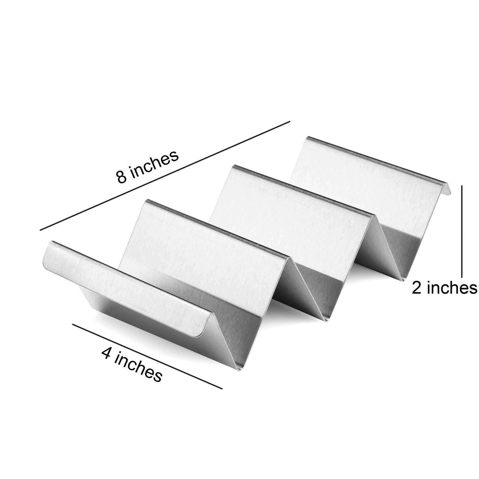 ARTTHOME stainless steel taco stand shows durable, oven-safe design for hot-topped tacos.