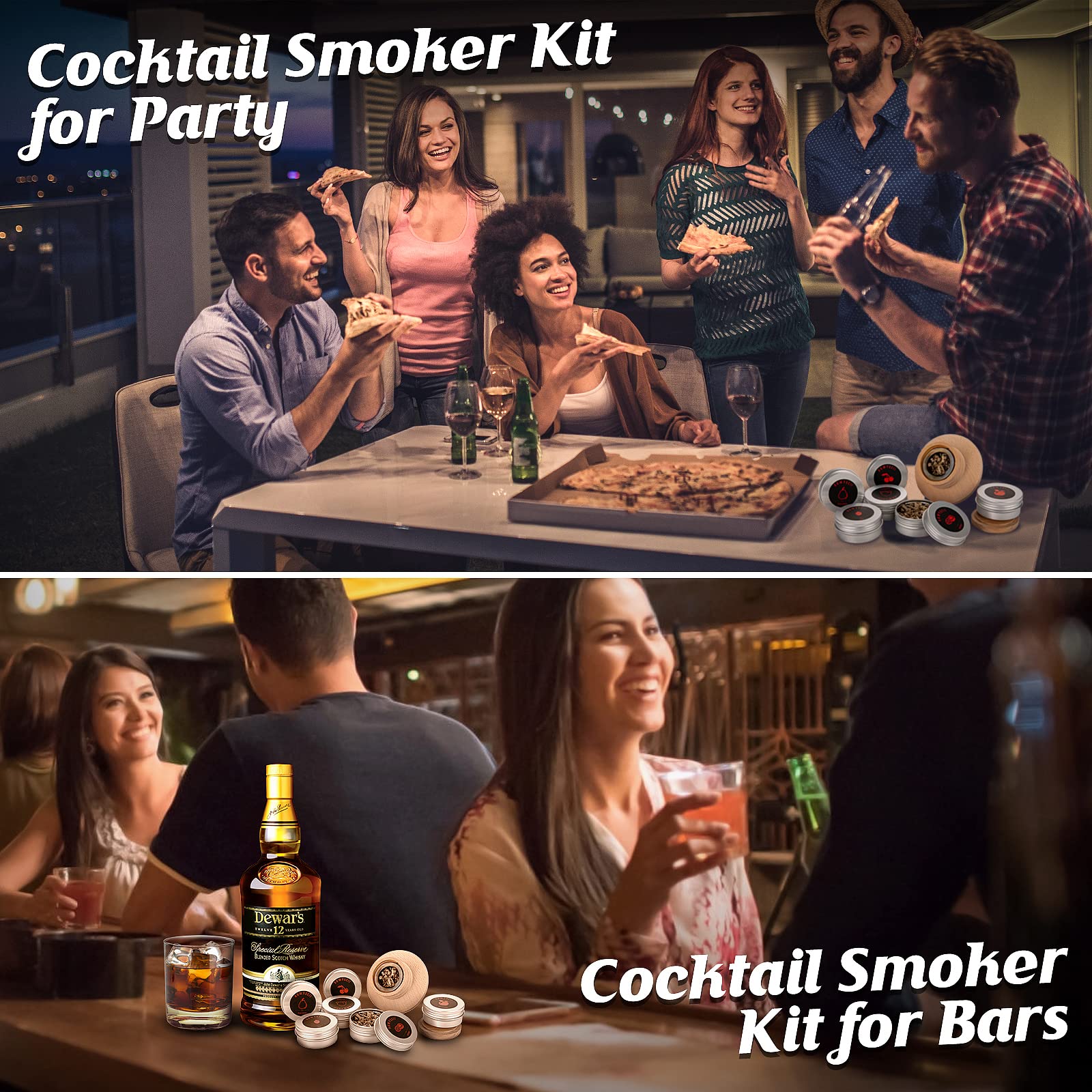 ArwySciI natural beech wood smoker complements cocktails with clean smoke.