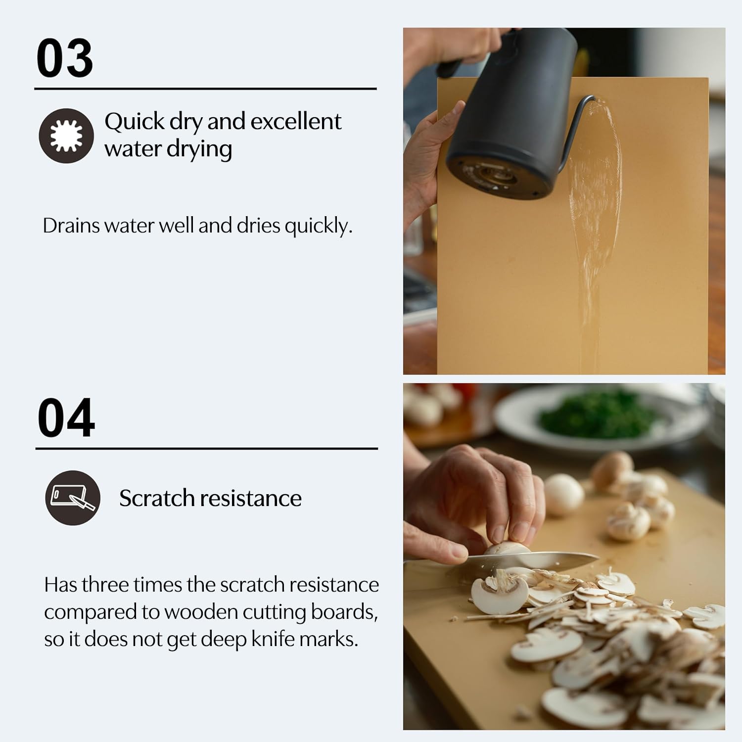 Asahi Cookin Cut board with knife shows efficient meal prep flow