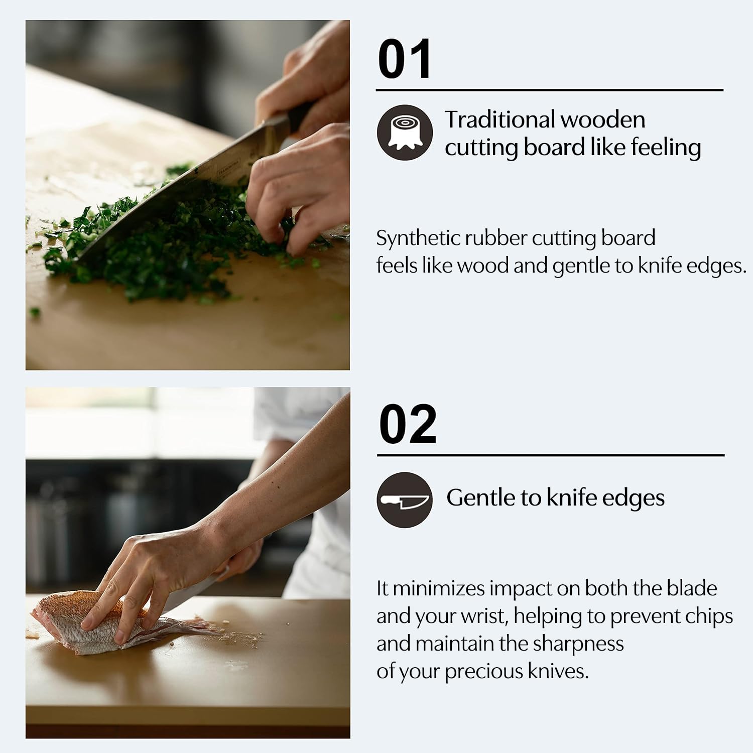 Asahi Cookin Cut edge detail reveals slip-resistant design for safety