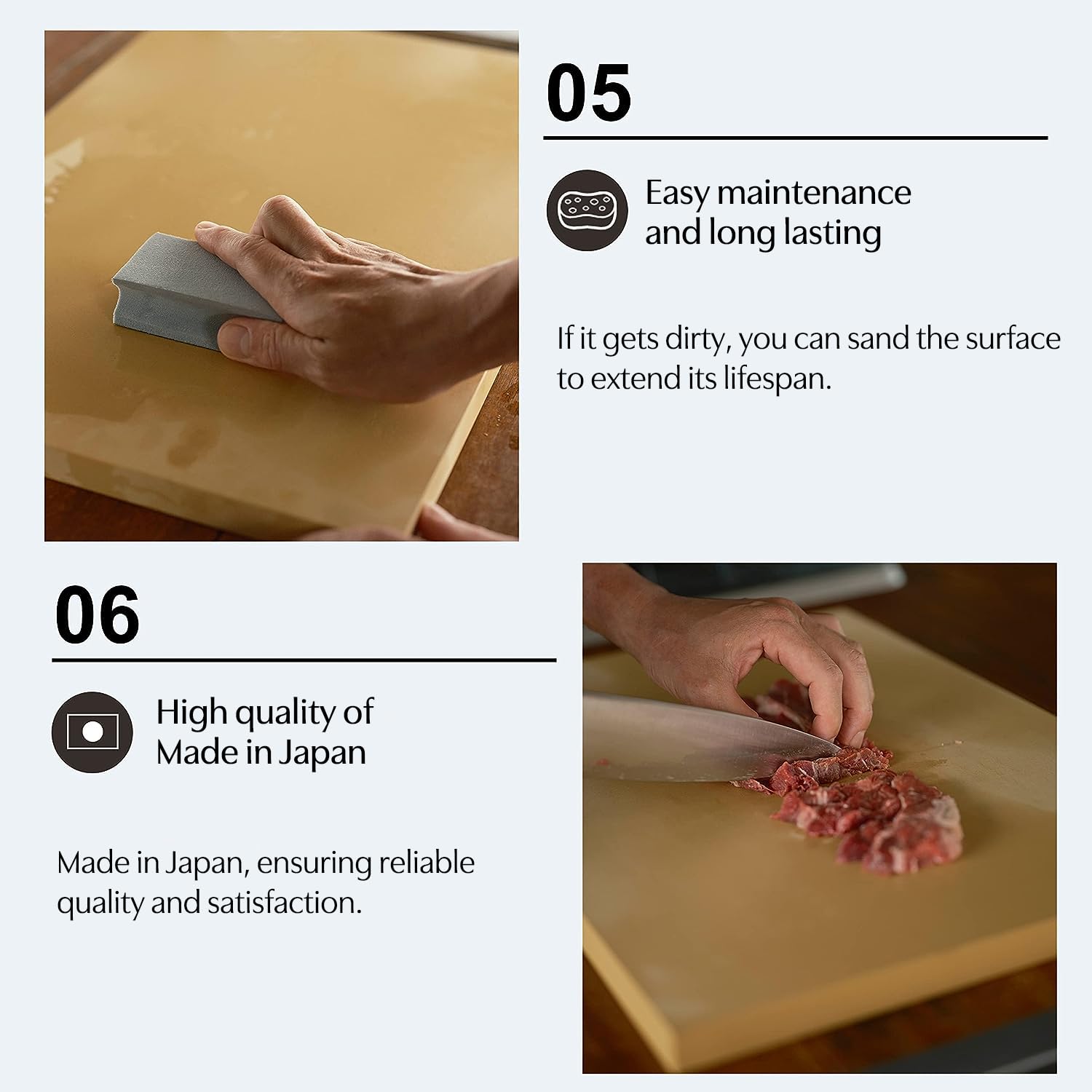 Asahi Cookin Cut underside with non-slip grip keeps board steady