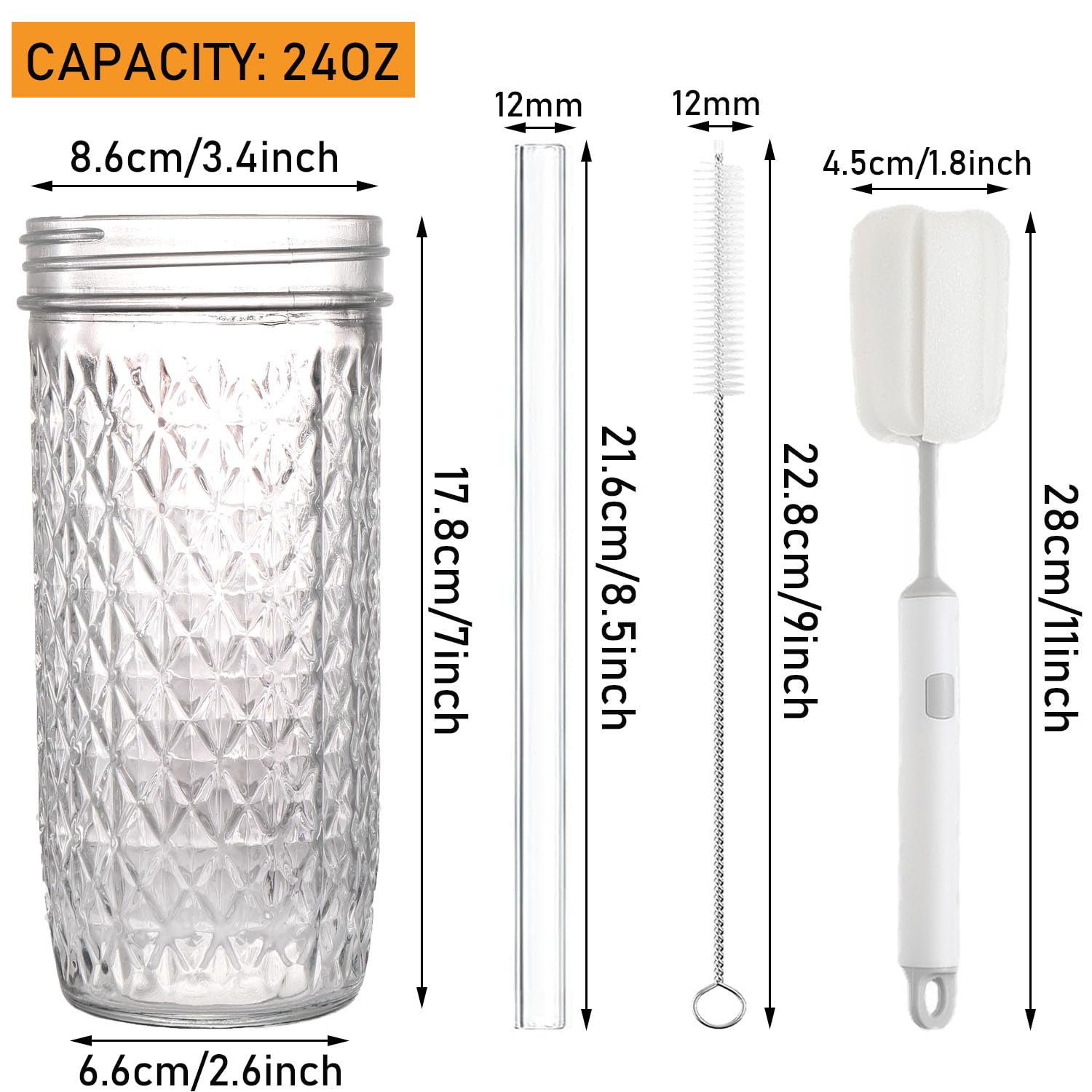 ASANMEYO diamond texture glass cups add classic style to beverages.