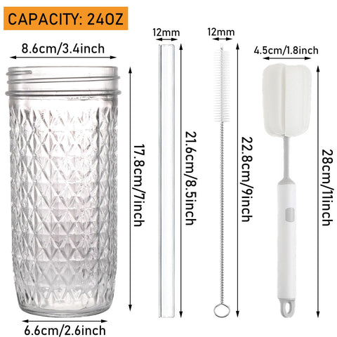 ASANMEYO diamond texture glass cups add classic style to beverages.