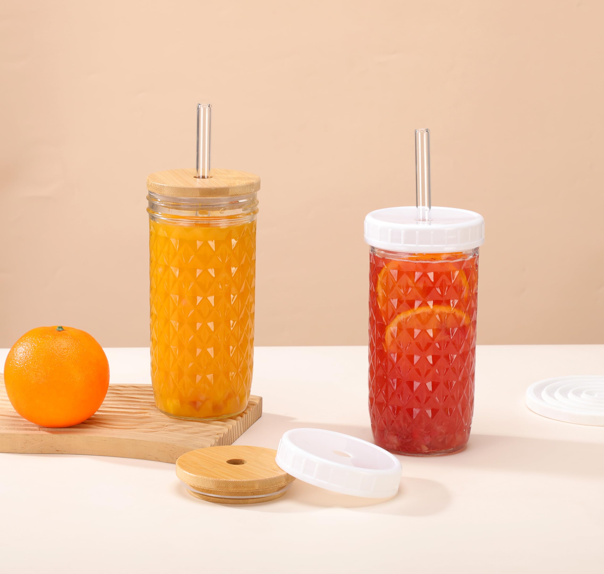 ASANMEYO reusable glass straws for eco-friendly sipping.