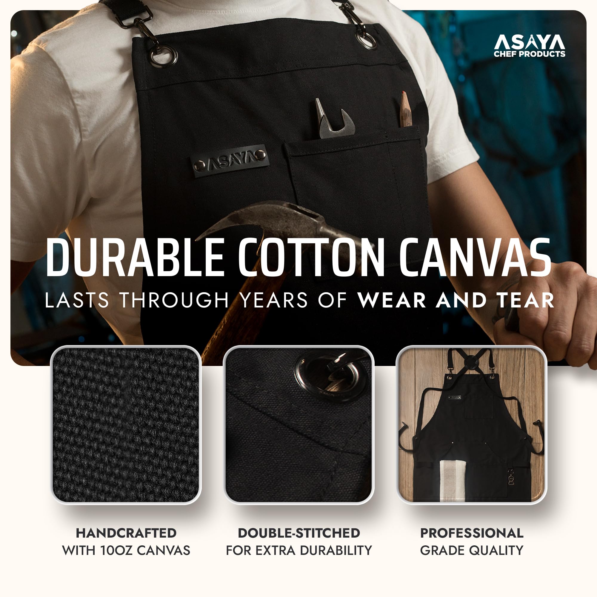 Asaya Chef apron bottle opener in action during barbecues