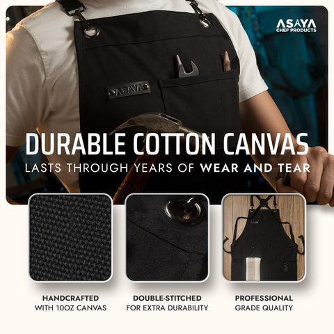 Asaya Chef apron bottle opener in action during barbecues