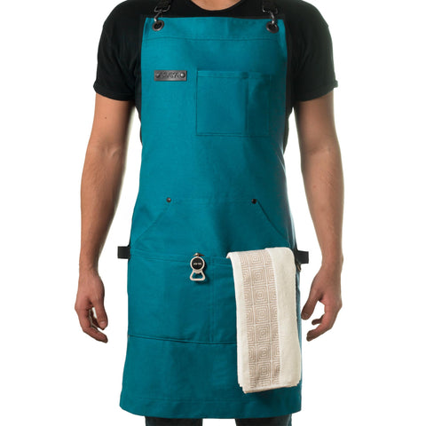Asaya Chef apron with durable canvas and work-ready finish for kitchen and workshop use.