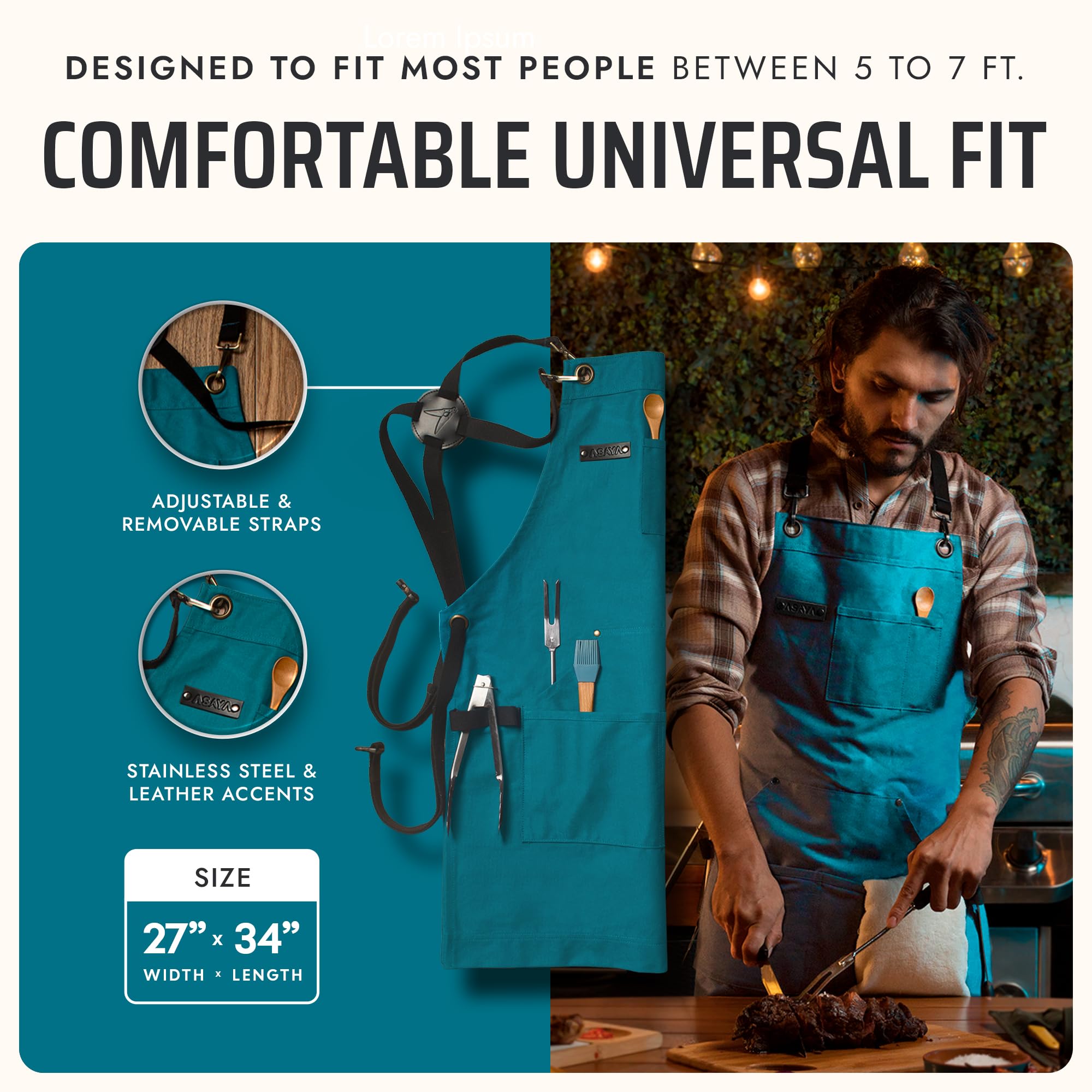 Asaya Chef brass hardware detail highlighting sturdy accents.