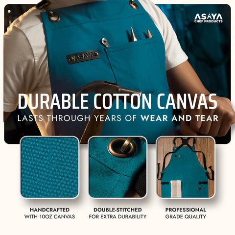 Asaya Chef included hand towel attached for drying and quick prep tasks.