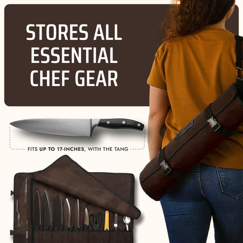 Asaya Knife Roll built from durable 10oz canvas for long-lasting use