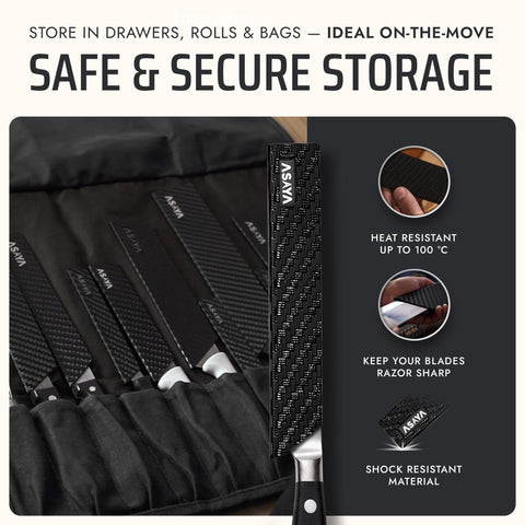 Asaya bread knife edge guard shields serrated blades during storage and transport