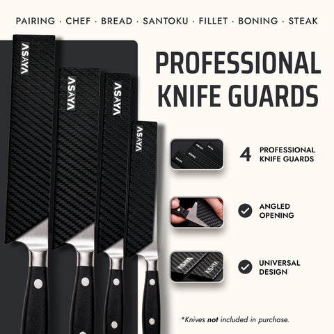 Asaya edge guards for Santoku knives keep blades safe and organized.