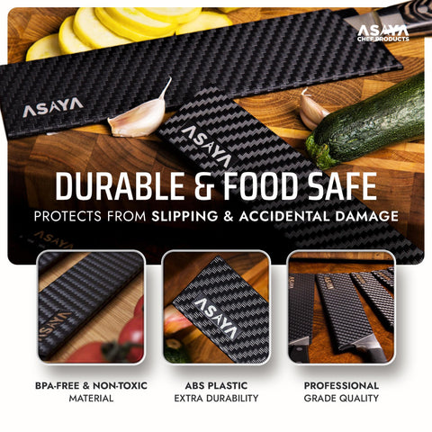 Asaya Santoku edge guard protects delicate blades while stacked in drawers