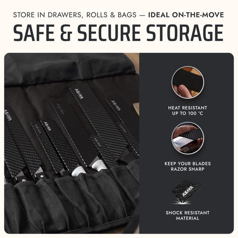 Asaya edge guards feature universal design for angled or straight handles.