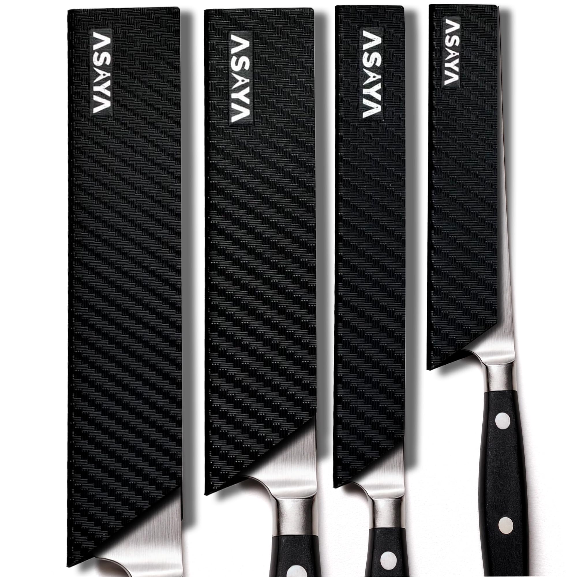 Asaya edge guards for utility knives protect blades during storage.