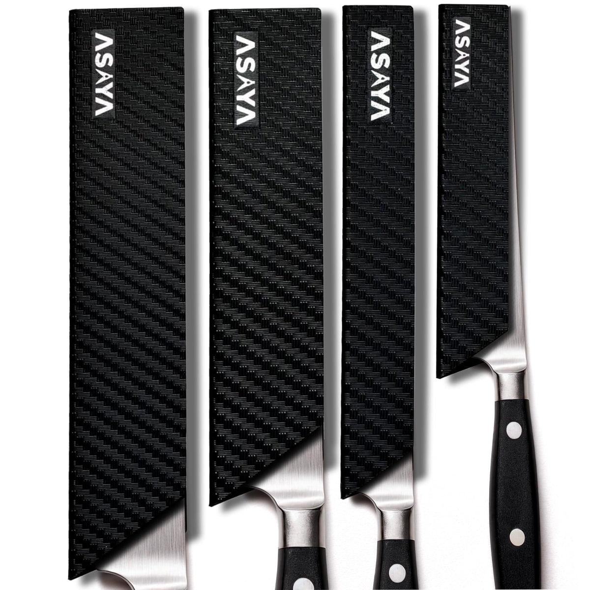 Asaya edge guards for utility knives protect blades during storage.