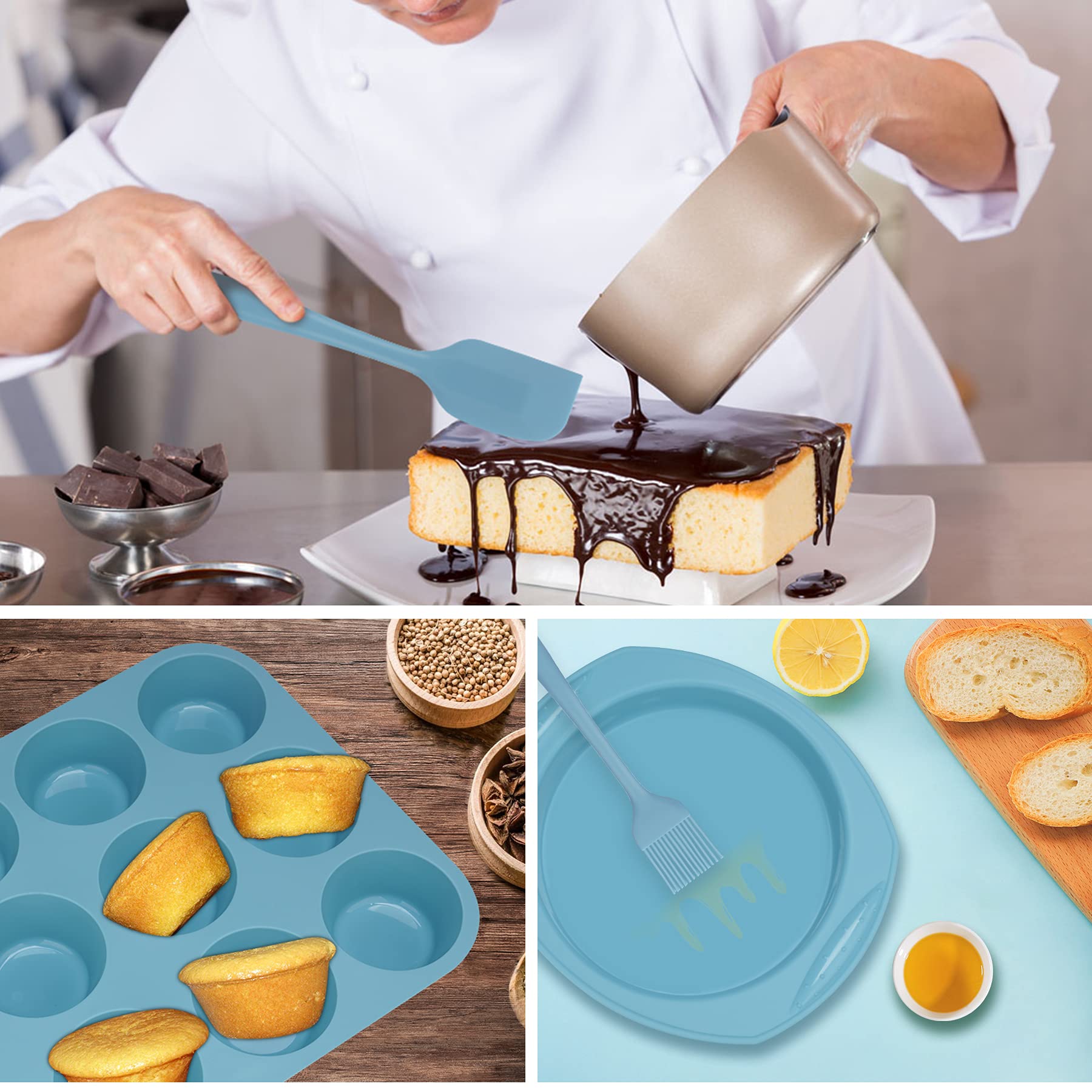 Aschef 7in1 muffin pan 12-cup ready for uniform muffins and cupcakes