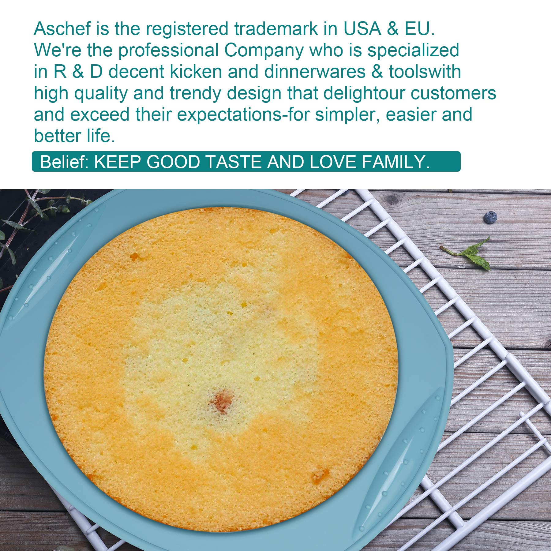 Aschef 7in1 round 9-inch cake pan ideal for layer cakes