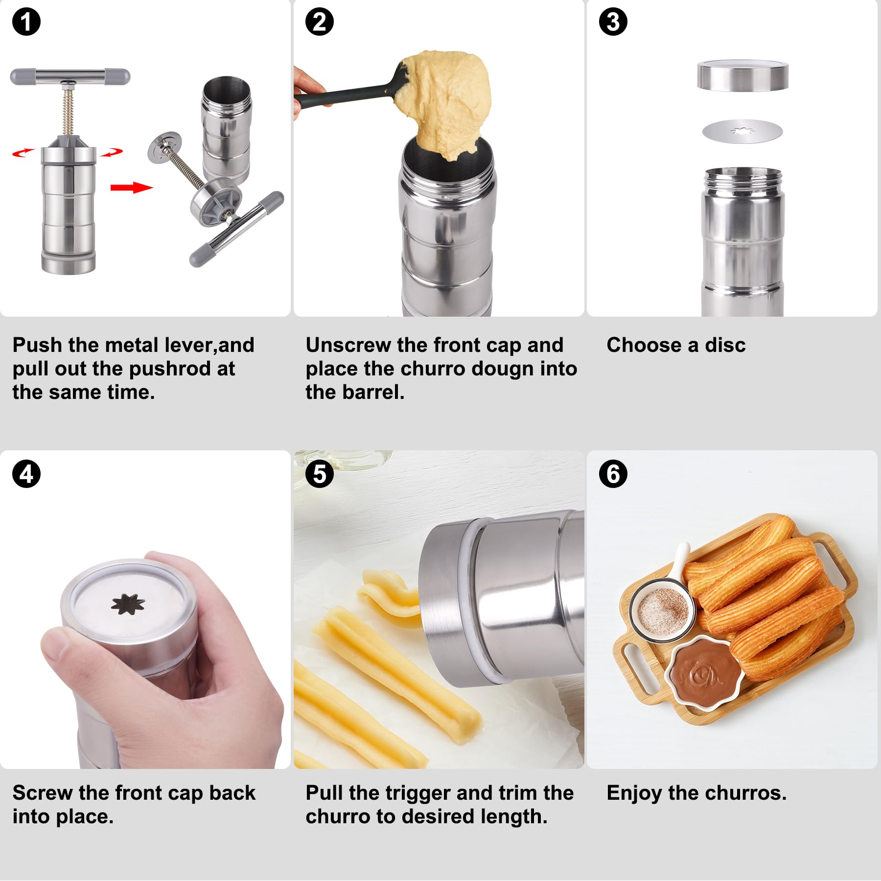 Aschef churro maker detachable parts simplify cleaning after cooking