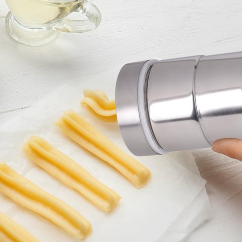 Aschef churro maker two nozzle set enables varied churro sizes at home
