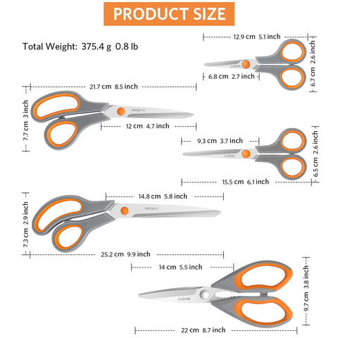 Asdirne ergonomic-tpr-handle kitchen-scissors with comfortable grip