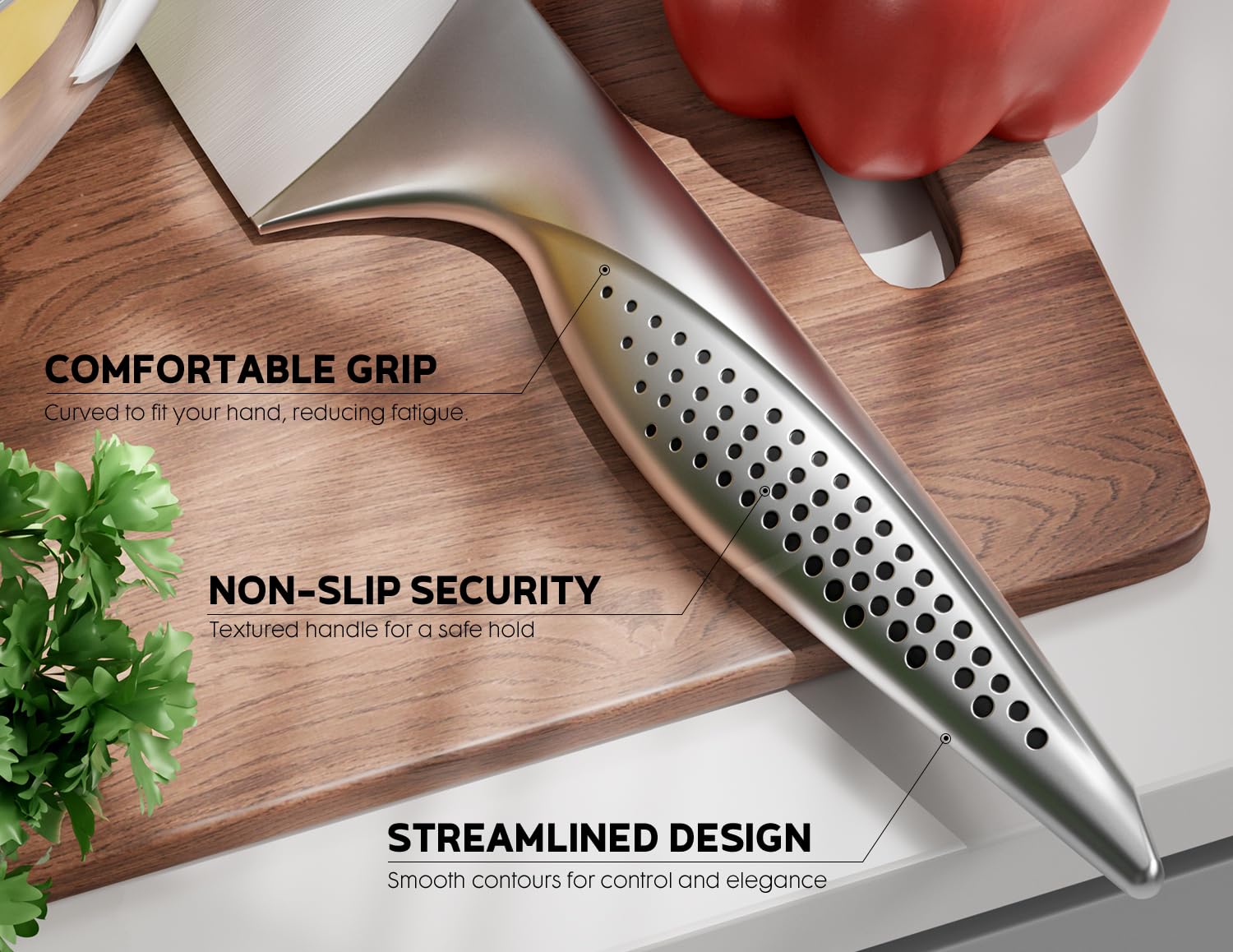 ASETY 5 inch utility knife ready for small kitchen tasks