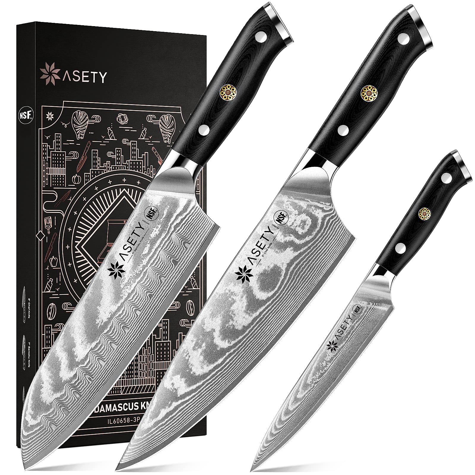 ASETY Damascus 8-inch chef knife for precise, effortless slicing in daily prep