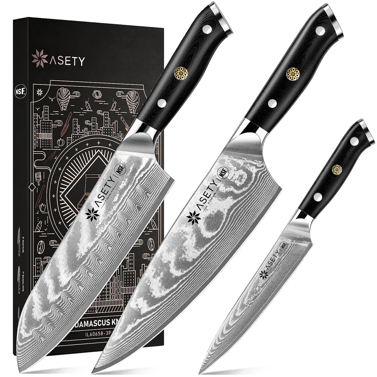 ASETY Damascus 8-inch chef knife for precise, effortless slicing in daily prep
