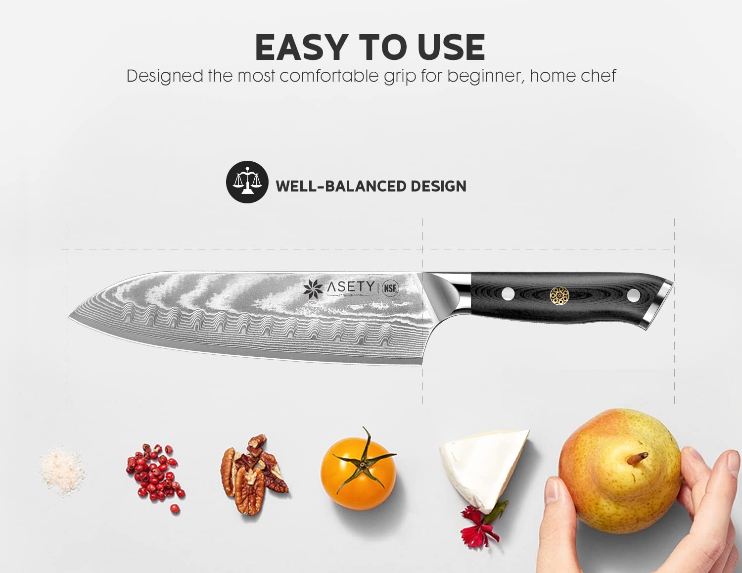 ASETY knife set displayed in an elegant gift box for easy gifting