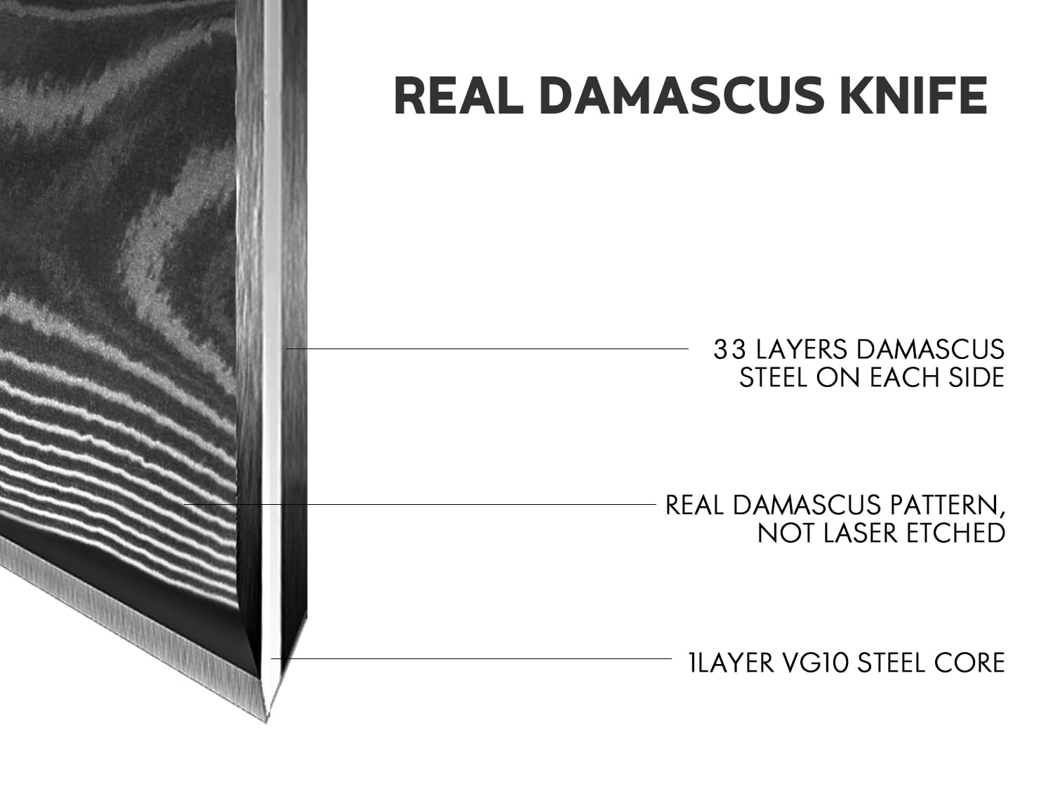 Full-tang construction provides balance and control during chopping.
