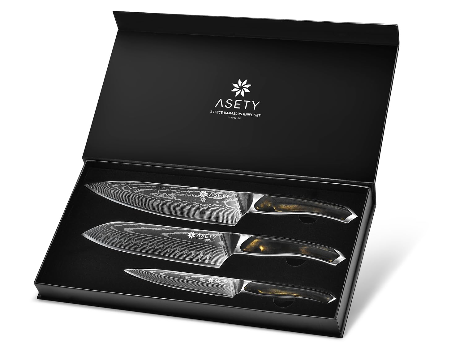 In-use image shows precise slicing with the 8-inch chef knife.