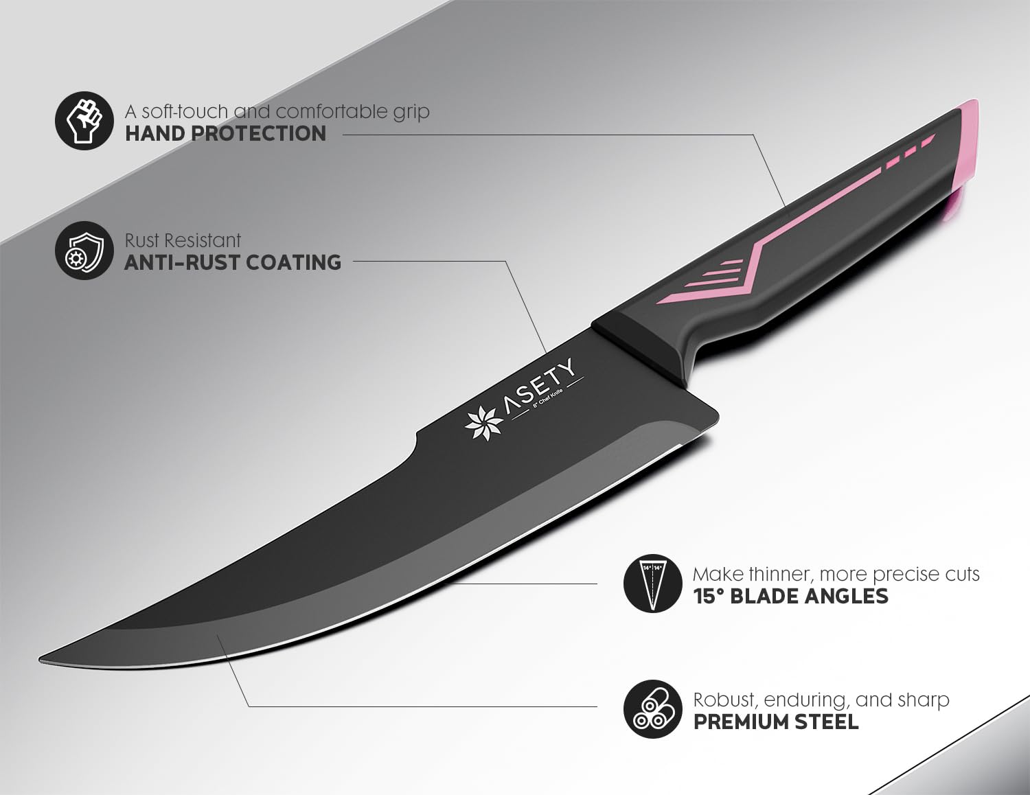 ASETY block with built-in sharpener keeps blades ready to use between tasks.