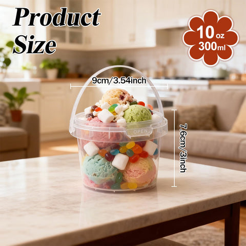 ASEVAT clear round containers with lids offer easy labeling and fresh storage.