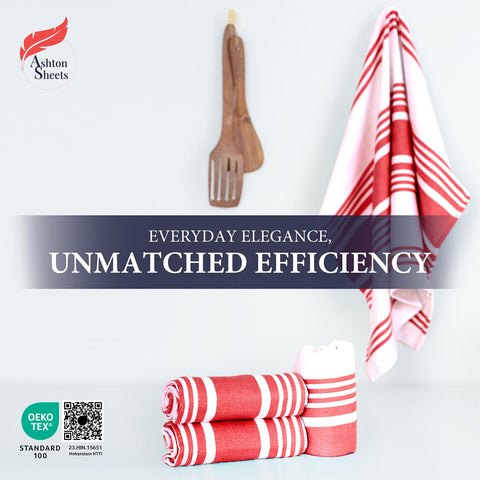 Ashton Sheets American Stripe towel with sturdy construction and colorfast fabric.