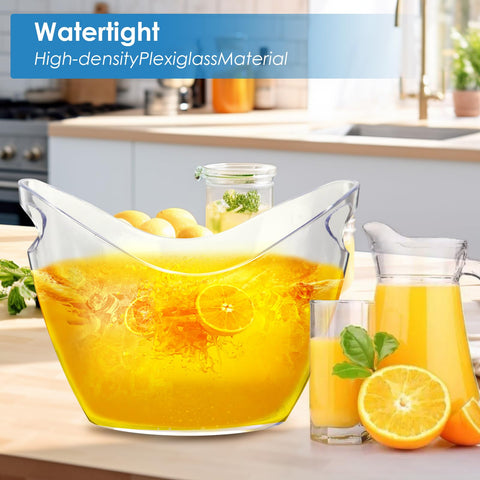 Asika clear plastic tub for drinks simplifies table service