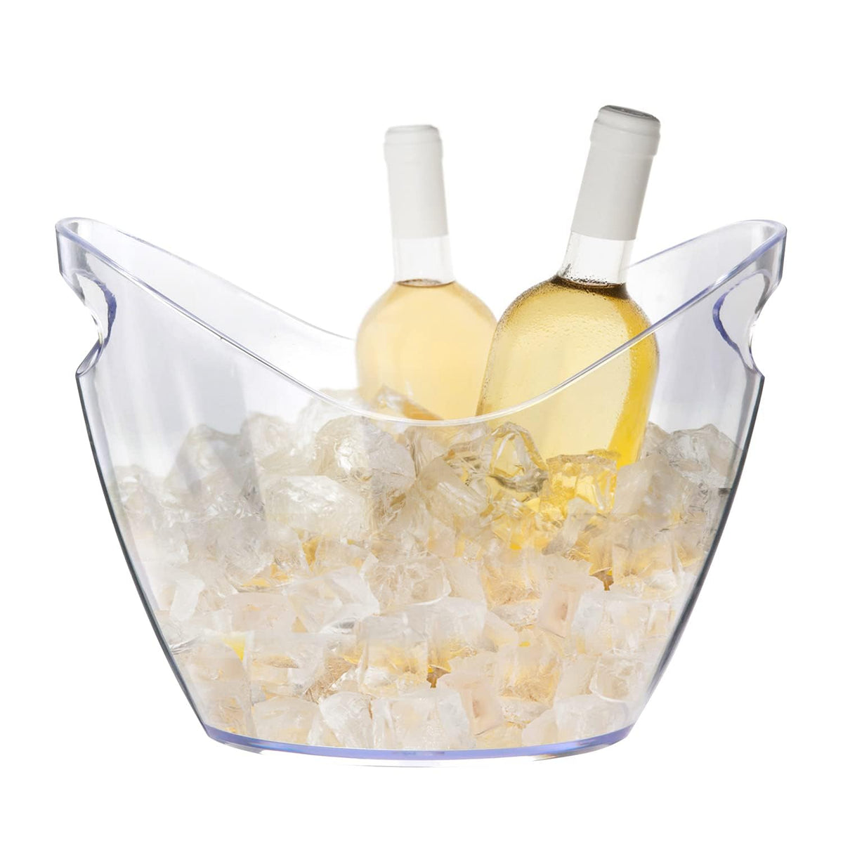 Asika ice bucket clear 4L with sturdy handles for easy transport at parties