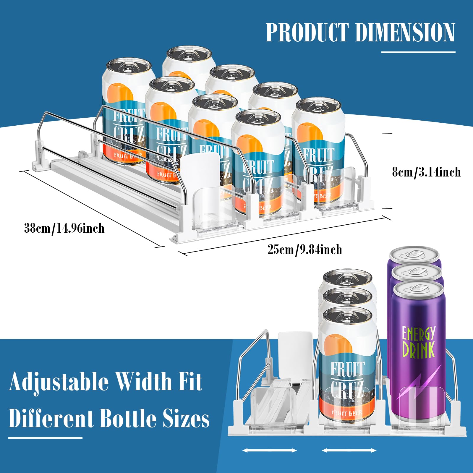 Asika soda can dispenser with smooth push glide for effortless retrieval.