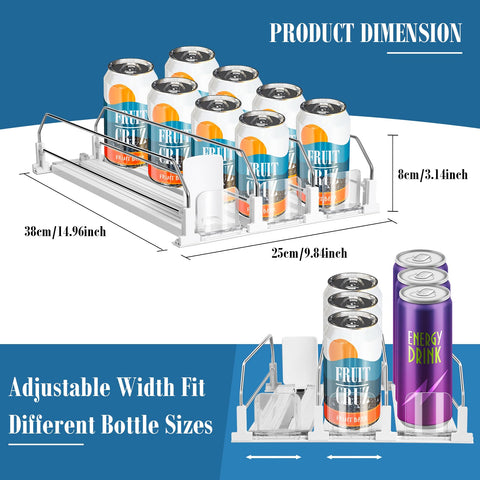 Asika soda can dispenser with smooth push glide for effortless retrieval.