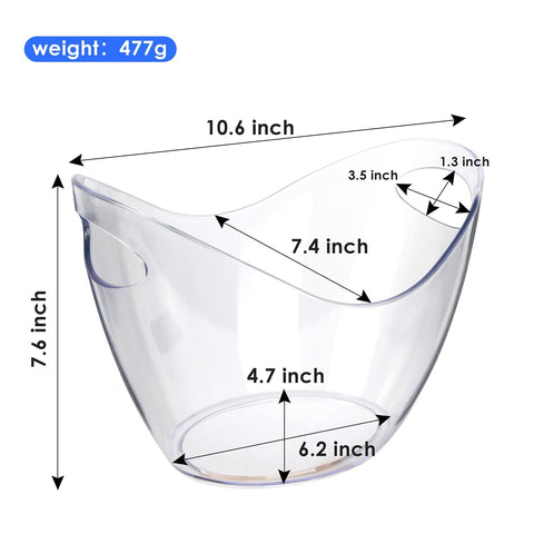 Asika wine bucket clear acrylic holds bottles while keeping drinks chilled