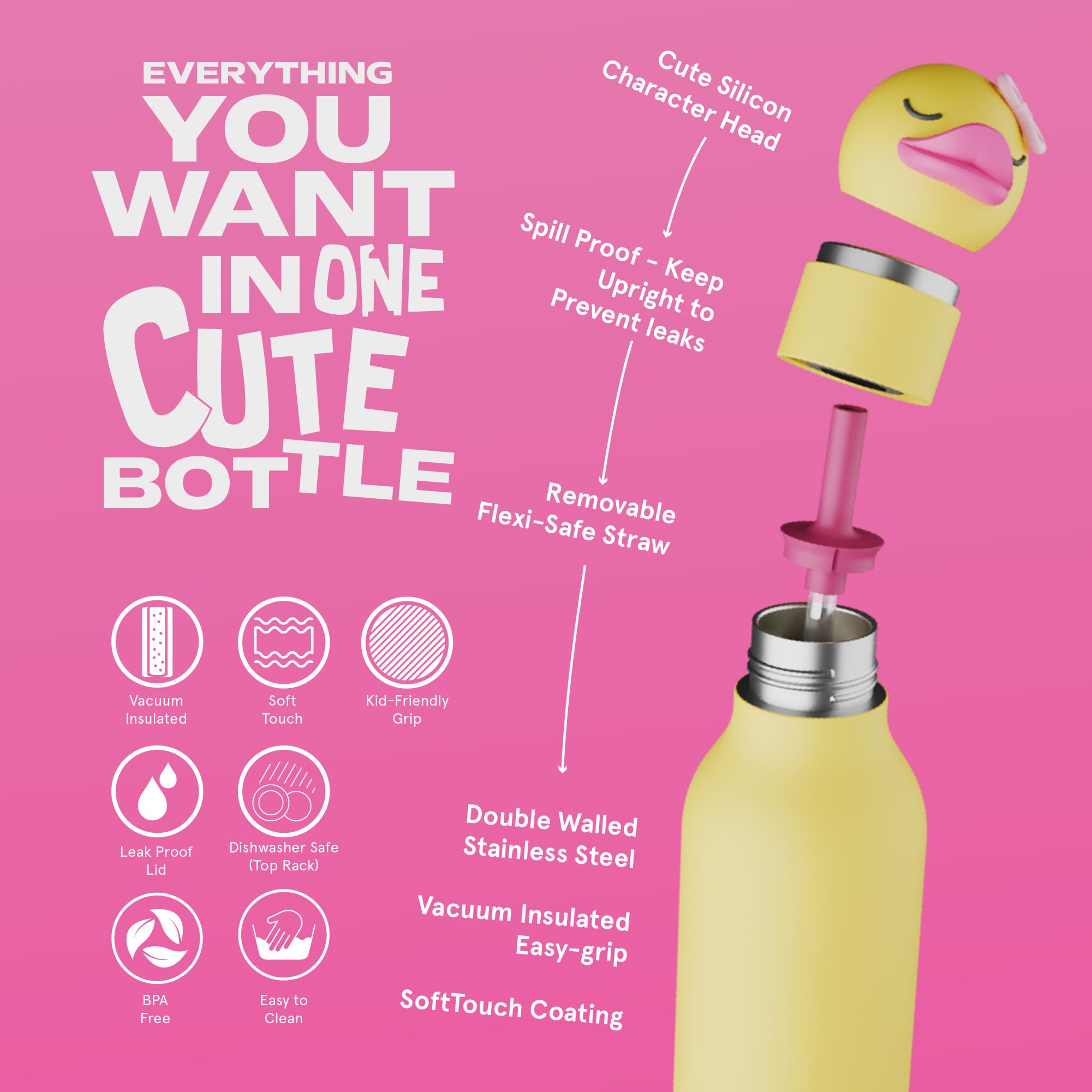Asobu Bestie insulated 16oz bottle keeps drinks cold for longer outings.