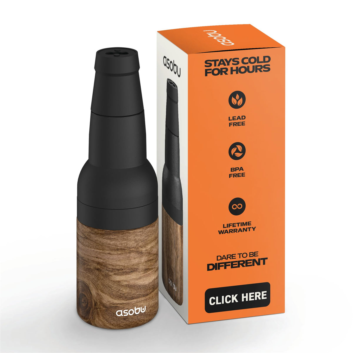 Asobu Frosty Beer Holder 2 Go bottle and can cooler keeps drinks ice cold.