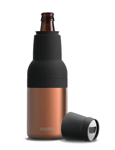 Asobu Frosty Beer Holder 2 Go with built-in bottle opener keeps bottles handy and cold.