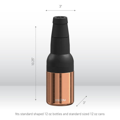 Asobu Frosty Beer Holder 2 Go double-wall stainless steel delivers lasting chill on adventures.