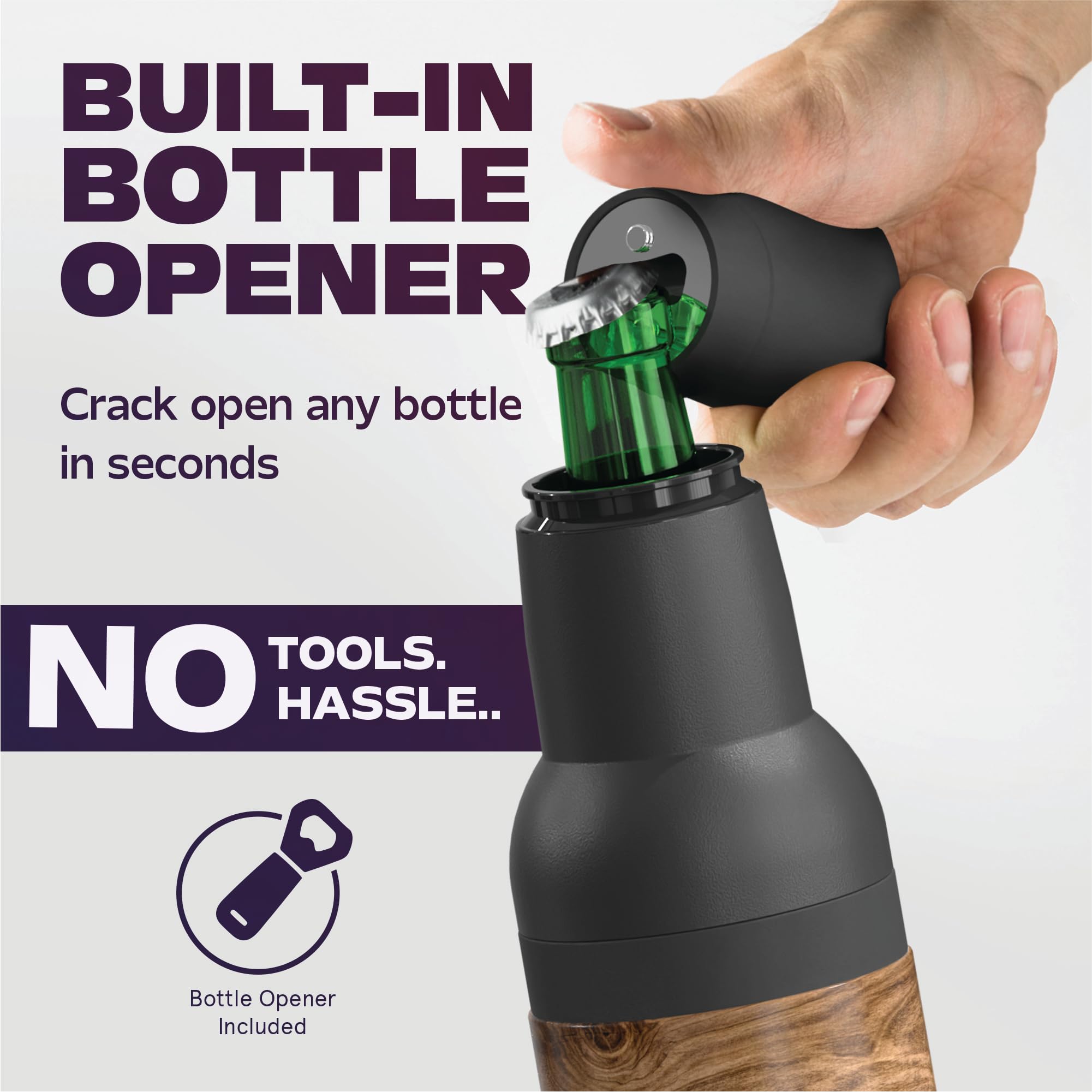 Asobu Frosty Beer Holder 2 Go fits standard 12 oz bottles and cans.