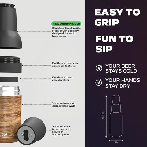 Asobu Frosty Beer Holder 2 Go sweat-proof and durable for outdoors.