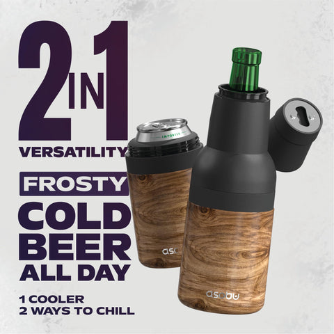 Asobu Frosty Beer Holder 2 Go features vacuum insulated double-wall design.
