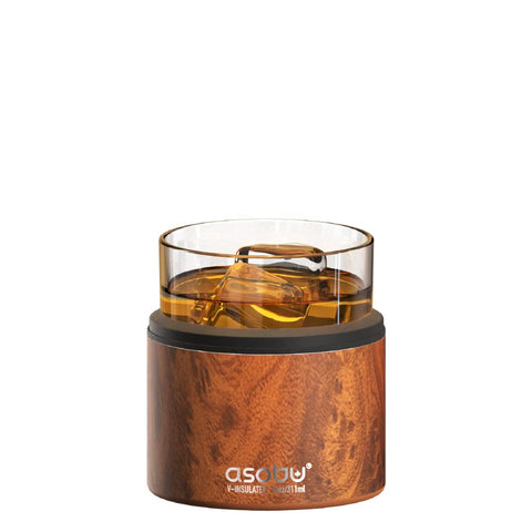 asobu ten-point-five-ounce capacity suits neat pours and rocks.